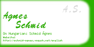 agnes schmid business card